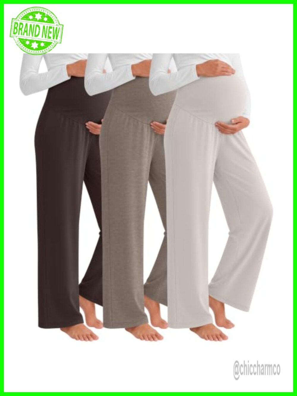 Maternity Lounge Pants Wide Leg Soft Stretch Sweatpants 3 Pack